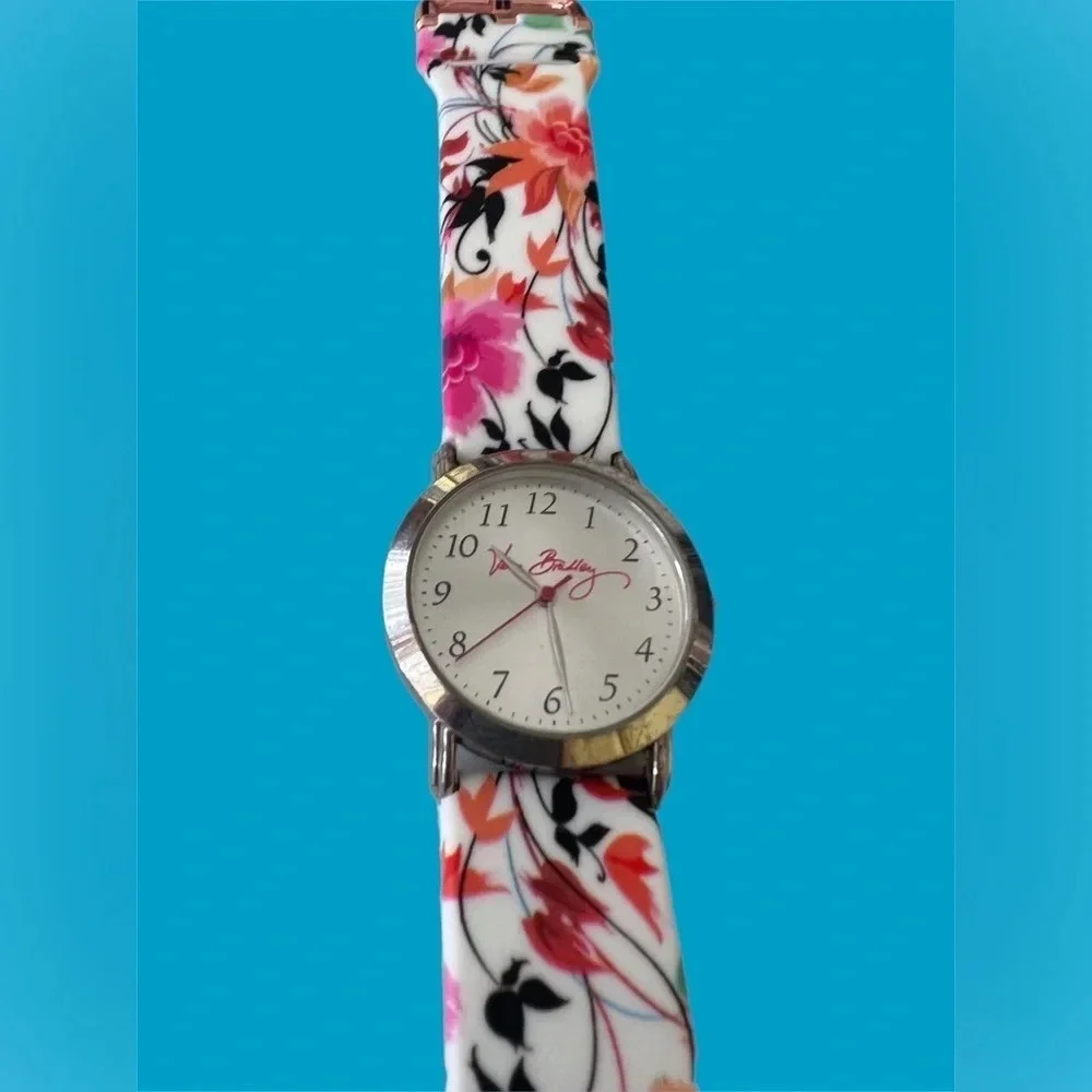 Vera Bradley Watch pink Floral Adjustable Buckle Band New Battery 9